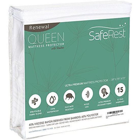 圖片 SafeRest 頂級天然綠竹纖維-防水抗過敏床單