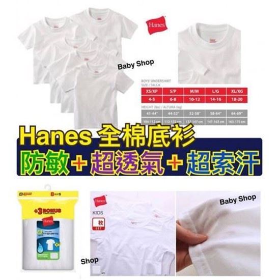 圖片 Hanes 8件裝全棉短袖底衫 (白色)