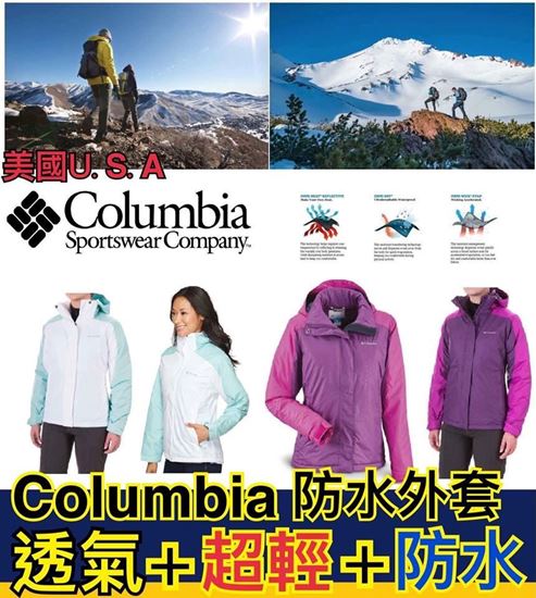 圖片 Columbia 女裝超輕外套 (白配藍色)
