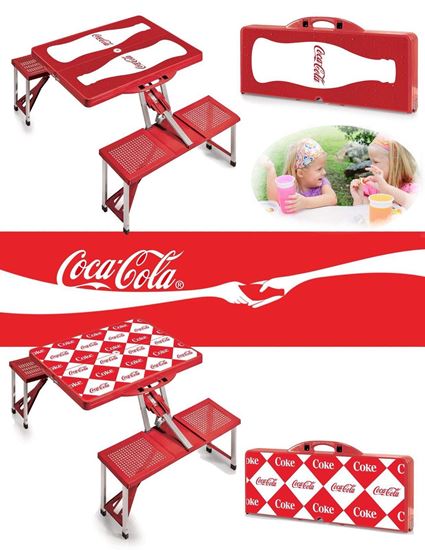 圖片 可口可樂可折疊四人野餐桌椅 (方格LOGO款)
