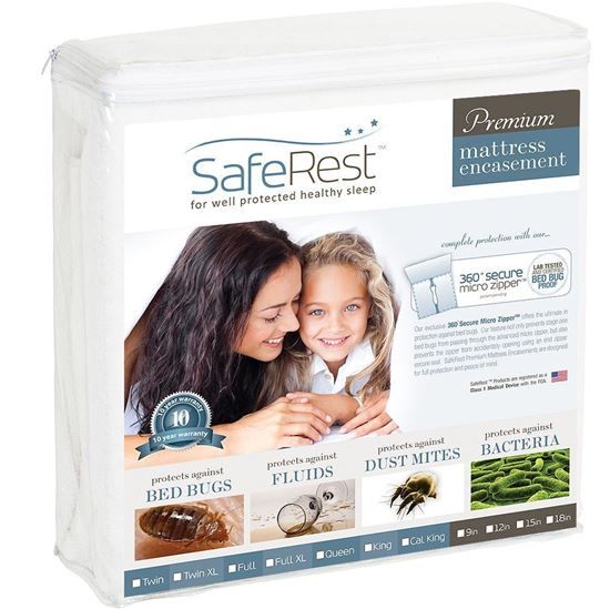 圖片 SafeRest 頂級純棉 防水抗過敏床墊保護套 (12吋)