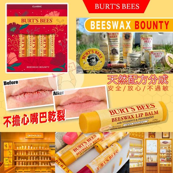 圖片 *貨品已截單*A P4U 5 中:Burt's Bees Beeswax 經典潤唇膏套裝