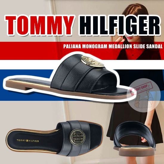 圖片 A P4U 6中：TOMMY HILFIGER 經典款拖鞋（黑色）