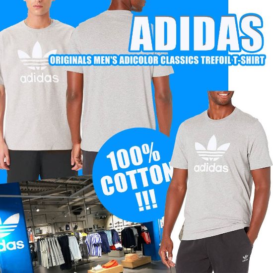 圖片 A P4U 6中：Adidas Trefoil 男裝短袖上衣（灰色）