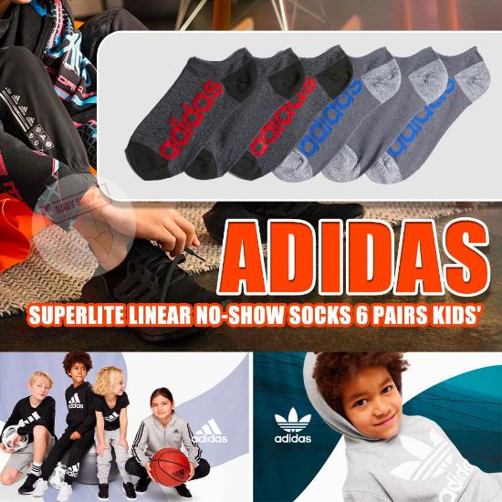 圖片 *貨品已截單*A P4U 6中：Adidas中童運動襪（一套6對）