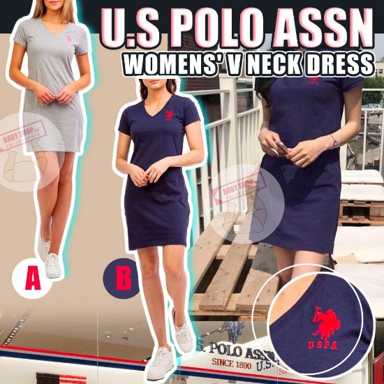 圖片 *貨品已截單*A P4U 7中：U.S. Polo Assn. V領女裝連衣裙